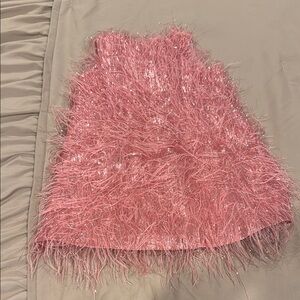 Nannette Pink Feathered Formal Dress for Kids